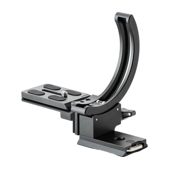 Fotopro Camera Vertical Bracket, Tripod Mount Ring Lens Mount, 1/4 Rotatable Collar Mount Plate for DSLR SLR, Fits Plate for Arca-Type, Horizontal and Vertical, X-Rotator 95 Gray