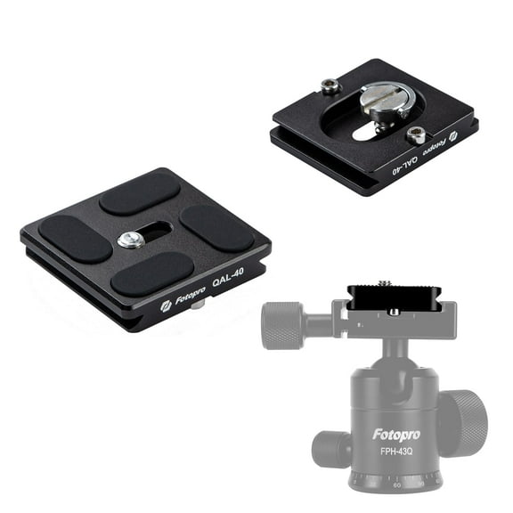 Fotopro Universal Arca-Swiss,40mm Aluminium Quick Release Plate, Easy Tight for Professional BallHead Tripod, Quick Removable Plate for DSLR Camera QAL-40