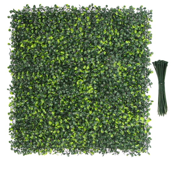 Fotrix 20 "X20" Grass Wall Privacy Screen Green Background Panel with Zip Tie, Faux Boxwood Grass Panel Fence Wall Garden Patio Covered Green Wall Background Decor, 12 Pcs
