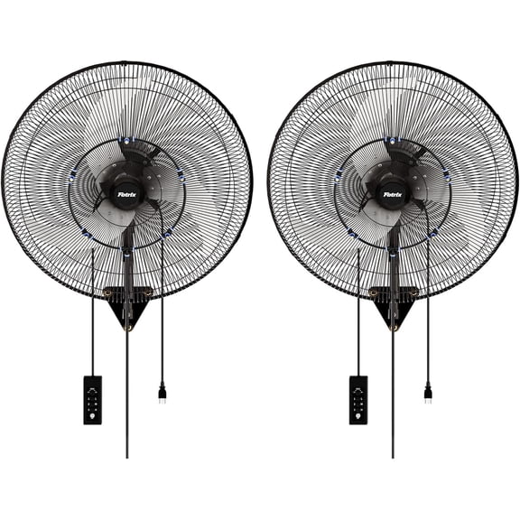 Fotrix 24 Inch 2PCS Oscillating Wall Fan with Remote Control, 3 Speed 7000 CFM High Velocity Fan for Outdoor Patio, Warehouse, Greenhouse, Gym, Workshop