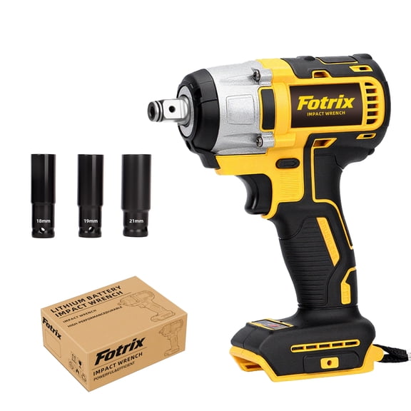Fotrix Cordless Brushless Impact Wrench, 1/2 Inch 665 Ft-lbs (550N.m) High Torque Impact Gun 2400RPM, Power Tool for Auto Repair & Home Use, Battery Not Included