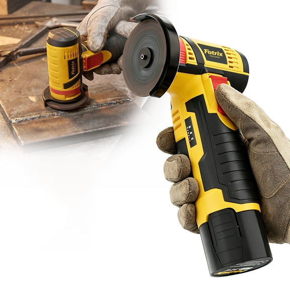 Fotrix Mini Cordless Angle Grinder Kit, Handheld Portable Battery Powered Grinder for Metal Cutting, Grinding & Polishing