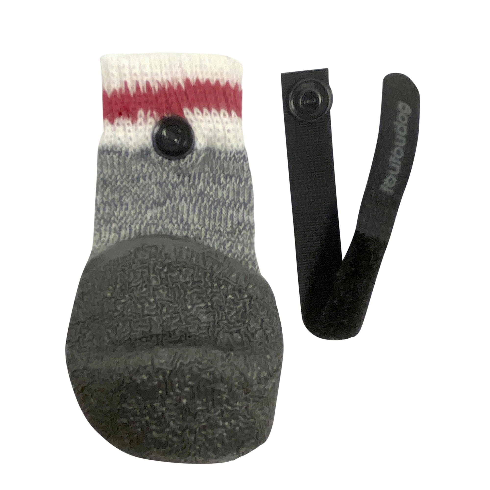 FouFou Dog Rubber Polyester Striped Dog Socks Black XL
