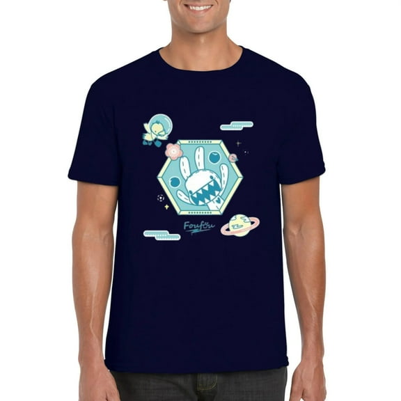 Foufou Bunny Universe Series Cute Fantasy Cosmic Animal Art T-Shirt, for men & women, up to size 5XL