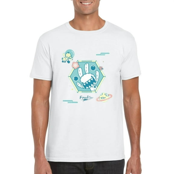 Foufou Bunny Universe Series Cute Fantasy Cosmic Animal Art T-Shirt, for men & women, up to size 5XL