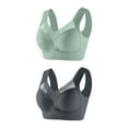 thumbnail image 1 of Fouhkni 2 Pack Plus Size Sport Bras for Women Push up No Underwire Bras Full Coverage Wireless Sports Bras, 1 of 2