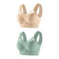 thumbnail image 1 of Fouhkni 2 Pack Plus Size Sport Bras for Women Push up No Underwire Bras Full Coverage Wireless Sports Bras, 1 of 2