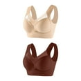 thumbnail image 1 of Fouhkni 2 Pack Plus Size Sport Bras for Women Push up No Underwire Bras Full Coverage Wireless Sports Bras, 1 of 2
