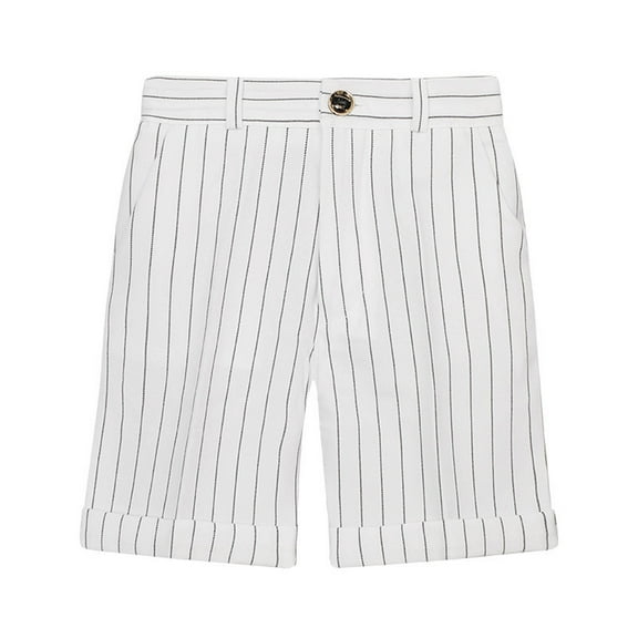 Fouhkni Boys School Uniform Shorts Elastic Waisted Pull-On Flat Front Shorts Toddler Kids Plain Shorts