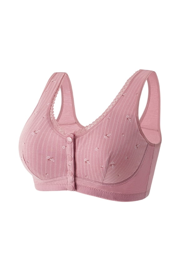 Front Closure Bras for Women Plus Size Wirefree Full Coverage Seniors Comfort Easy Close Bras