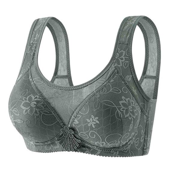 Fouhkni Full Coverage Bras for Women Wireless Lace Wide Strap Soft T-Shirt Bras Comfortable Everyday Bras
