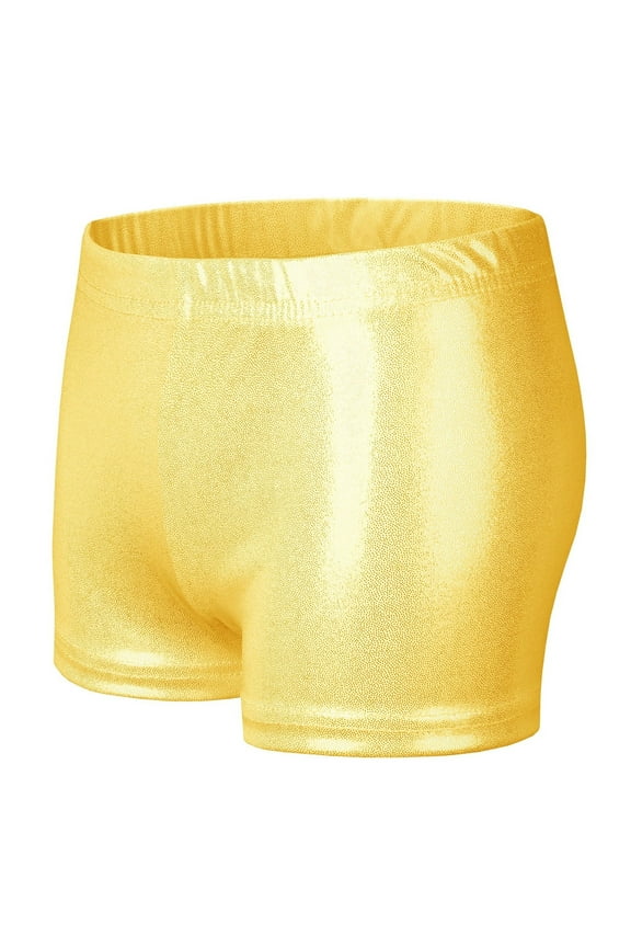 Kids Girls Sparkly Shorts Low Waisted Stretchy Dance Gymnastics Athletic Tumbling Bottoms Shorts