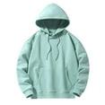 thumbnail image 1 of Fouhkni Mens Hoodies Solid Color Long Sleeve Fashion Pullover Tops Drawstring Sweatshirt with Pocket, 1 of 8
