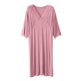 thumbnail image 1 of Fouhkni Nightgowns for Women Short Sleeve V Neck Lace Sleepshirt Loose Comfy Loungewear Dresses, 1 of 6