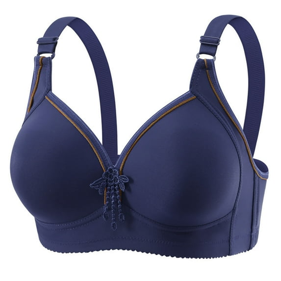 Fouhkni Plus Size Bras for Women Full Coverage Push up Bras Comfortable Wireless Soft Everyday Bras M
