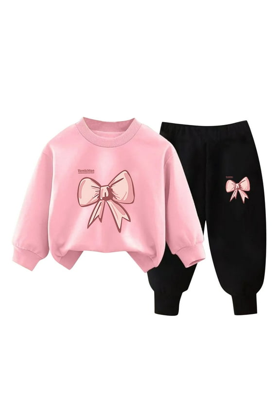 Toddler Baby Girl Clothes Fall Winter Outfits Cute Print Long Sleeve Sweatshirt Pant Outfits