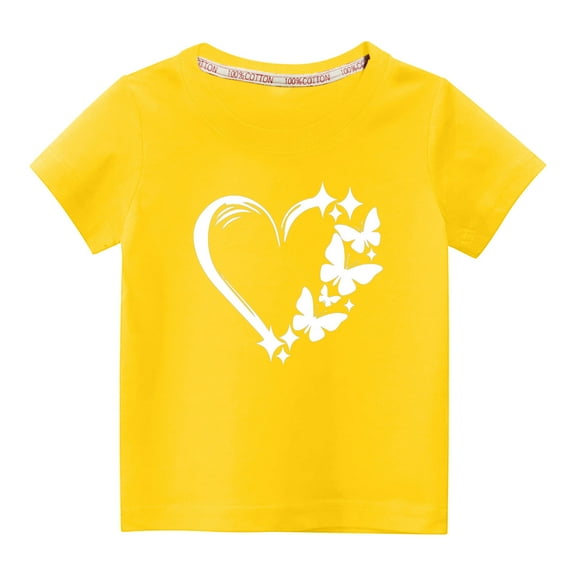 Fouhkni Toddler Girls Boys T Shirts Crew Neck Short Sleeve Tee Summer Casual Cute Graphic Printed Tops