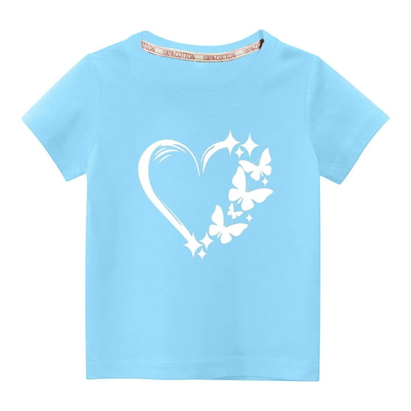 Fouhkni Toddler Girls Boys T Shirts Crew Neck Short Sleeve Tee Summer Casual Cute Graphic Printed Tops