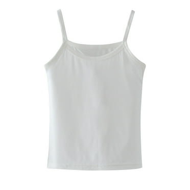 Fouhkni Toddler Girls Soft Camisole Spaghetti Strap Undershirts Kids Comfort Breathable Tank Tops