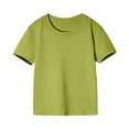 thumbnail image 1 of Fouhkni Toddler Kids Boys Girl Tops Short Sleeve Crew Neck Plain Tees Loose Comfy Solid Color Blouses, 1 of 3
