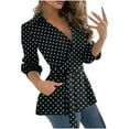 thumbnail image 1 of Fouhkni Womens Long Sleeve Tops V Neck Belted Blouses Dressy Casual Elegant Wrap Shirts with Pockets, 1 of 6