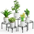 thumbnail image 1 of Foukus 5-Pack Black Metal Plant Stand: Rustproof Flower Shelf Indoor and Outdoor, Durable Pot Stands for Living Room, Balcony, Patio, Garden, Office, Home - Straight, 1 of 6