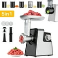 thumbnail interactive-video image 1 of Foukus 5 in 1 Electric Meat Grinder: 2500W Heavy Duty Meat Grinder with Sausage Stuffer, Kubbe Kit, Vegetable Slicer & Shredder, Cheese Grater, 1 of 7