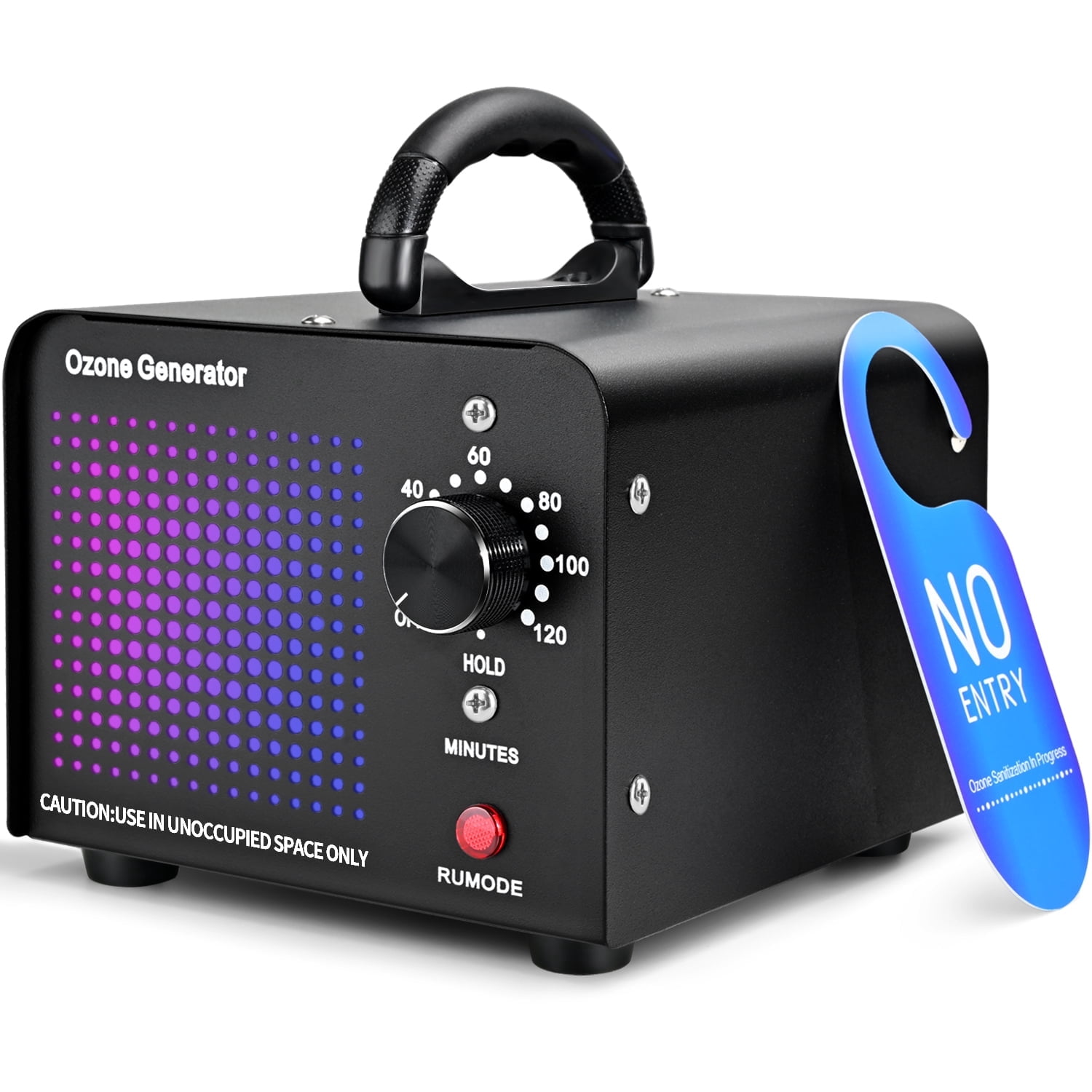 FOUKUS Ozone Generator: 40000mg/h Ozone Machine for Home, Car, Smoke, Pet, Offices, Hotels - Black