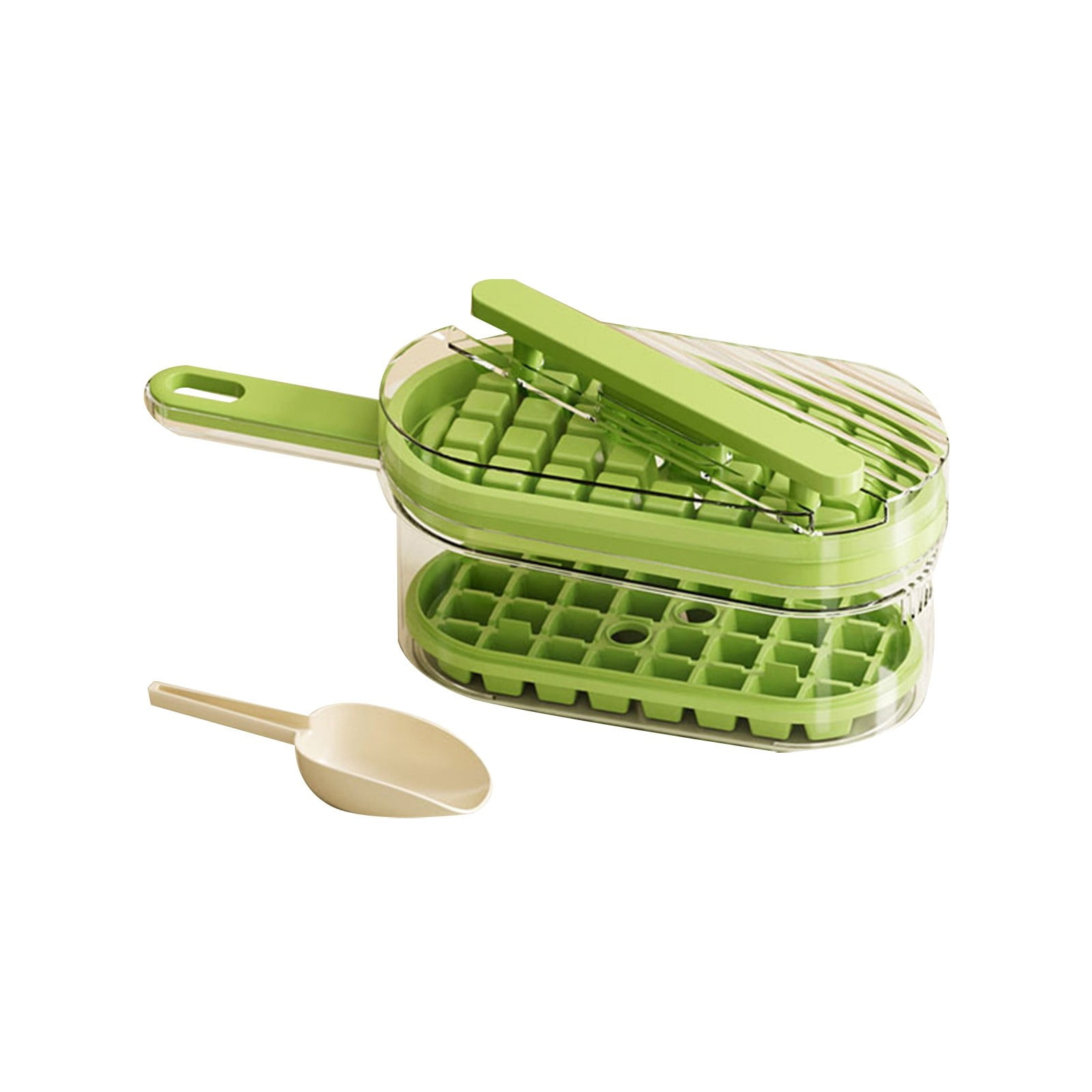 Foulezre Ice Cube Tray With Lid， 32 64Cavities Ice Tray Hand Held