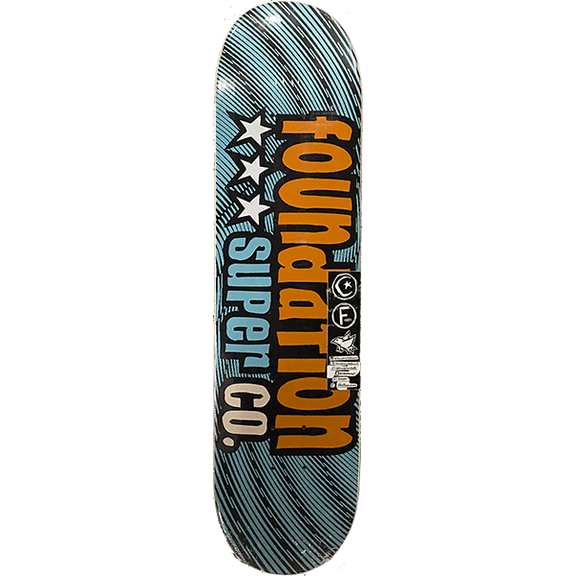 Foundation Three Star Skateboard Deck 7.88 Orange