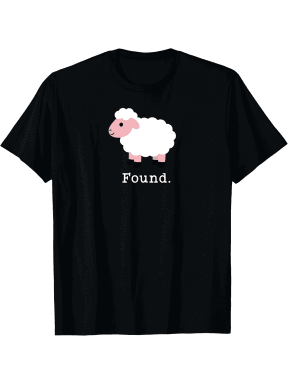 Found Minimalist Sheep Christian Psalm 23 Lamb Christian Unisex T-Shirt