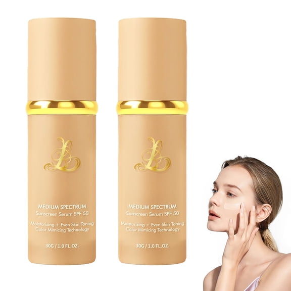 Foundation 4 In 1 - Medium Spectrum With Spf 50+ Inspired,Color Changing Foundation, Hydrating Color Changing Foundation Makeup Liquid - Longwearing & Waterproof For Sport, Dancing(2Pc)