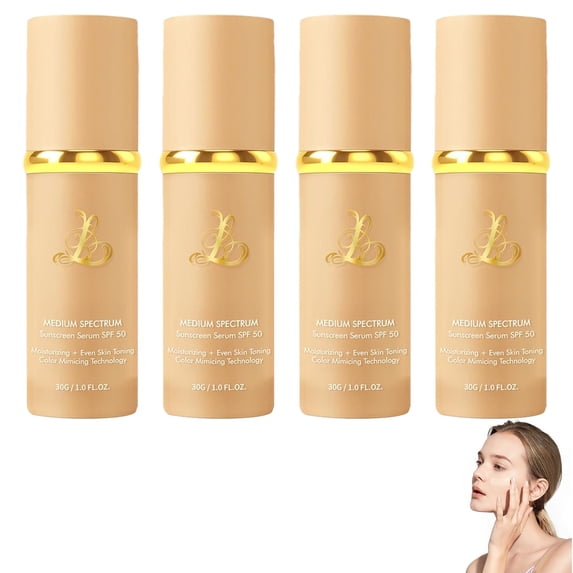 Foundation 4 In 1 - Medium Spectrum With Spf 50+ Inspired,Color Changing Foundation, Hydrating Color Changing Foundation Makeup Liquid - Longwearing & Waterproof For Sport, Dancing(4Pc)