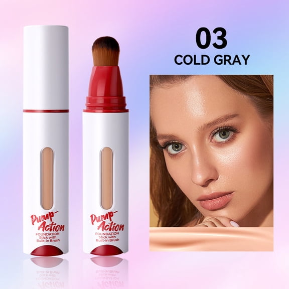 Foundation Liquid with Pump and Brush, Long Lasting 24H Waterproof Sweat Resistant Makeup, Oil Control Full Coverage Foundation for ring Natural Look, 15ml