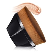 Foundation Makeup Brush, High Density Hexagon Flat Top Kabuki Face Blush Foundation Brush Multifunctional for BB, Powder, Blending Liquid or Cream Cosmetics with Bonus with Protective Case Black