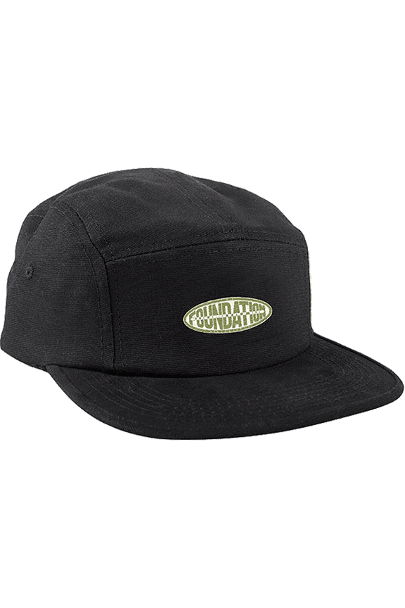 Oval 5 Panel Nylon Strap Hat Black