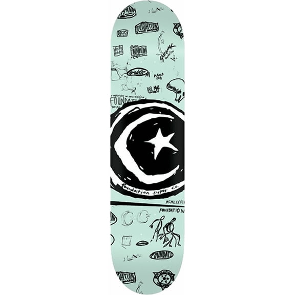 Foundation Star & Moon Doodle Original Skateboard Deck - 8.75" (Deck Only)