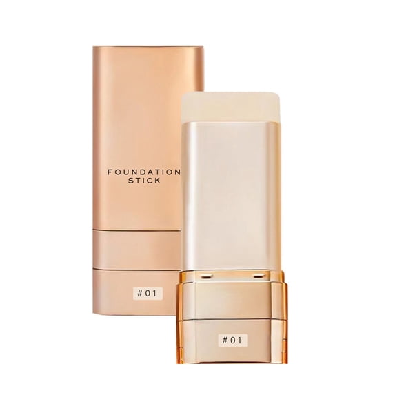 Foundation Stick with Built-in Brush,2-In-1 Contouring Foundation Full Coverage Cream Built-In, Sweatproof & Waterproof, All-in-One Makeup Stick for Daily Wear