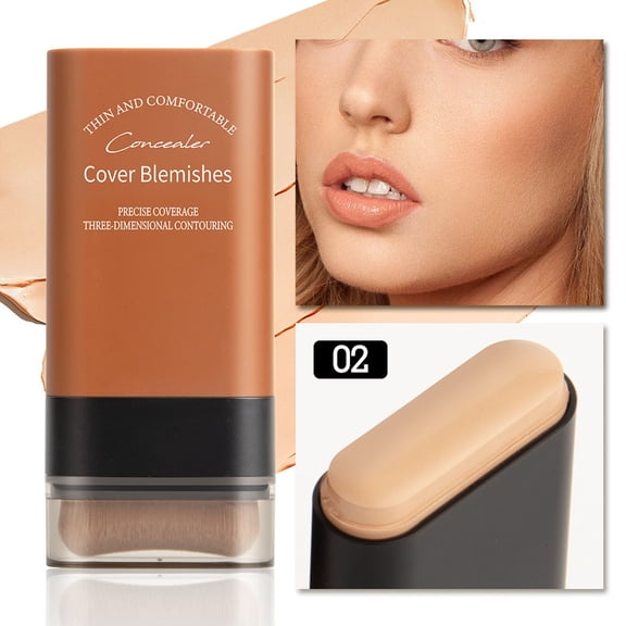 Foundation Stick,Stick Foundation,2-in-1 Natural Foundation Stick Eraser with Foundation Brush 2026 New Multifunctional Foundation Stick Matte Cream Foundation Portable Lightweight(Natural)