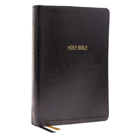 Pre-Owned Kjv, Foundation Study Bible, Large Print, Leathersoft, Black, Red Letter, Comfort Print: Holy Bible, (Hardcover) by Thomas Nelson