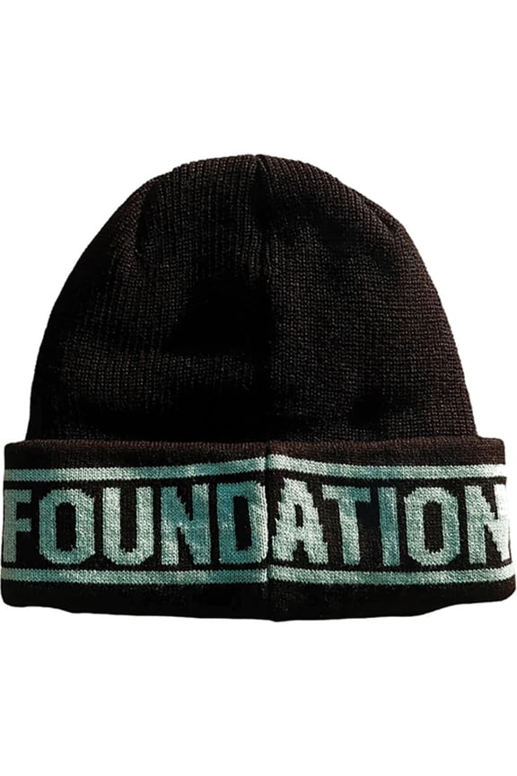 Text Logo Knit Beanie Black/Teal