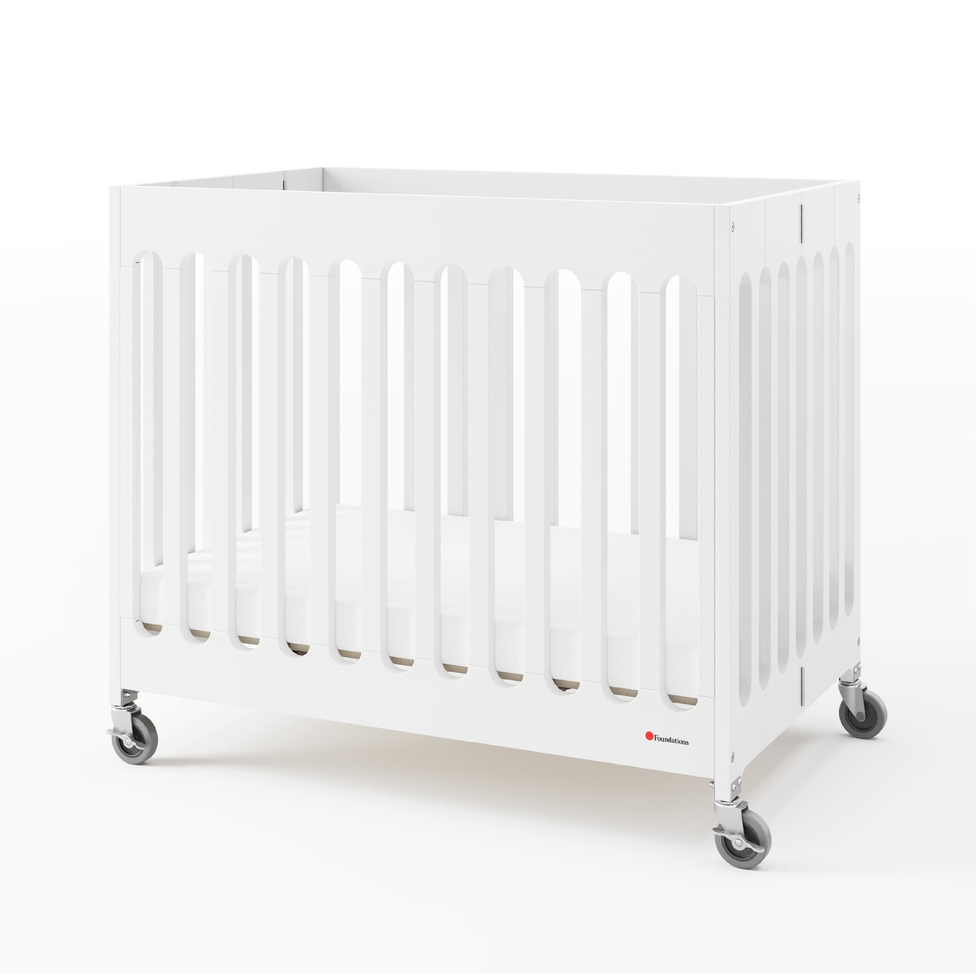 Foundations Boutique Compact Folding Mini Crib, White
