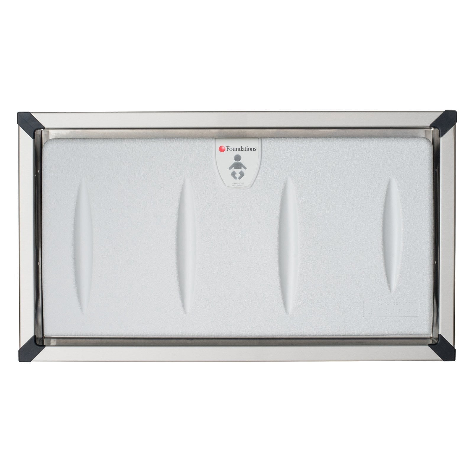 Foundations Classic Horizontal Baby Changing Station, Recessed Mount, Stainless Steel Frame, 5240259, Gray