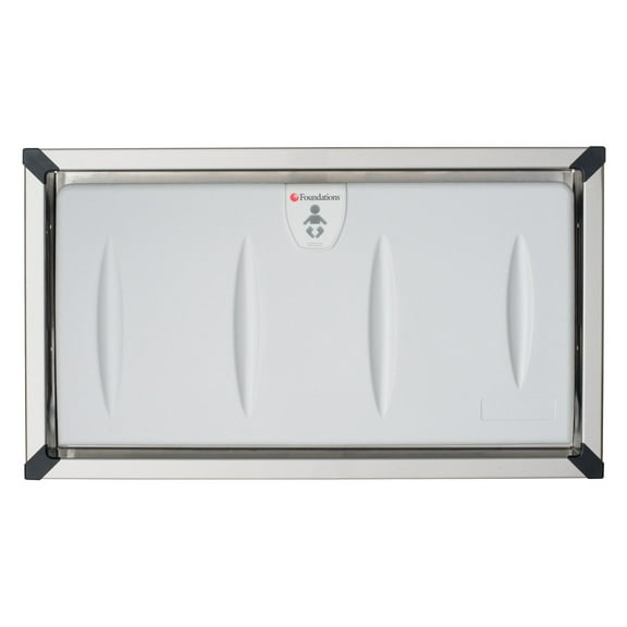 Foundations Classic Horizontal Baby Changing Station, Recessed Mount, Stainless Steel Frame, 5240259, Gray