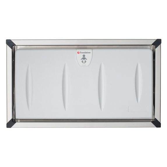 Foundations Classic Horizontal Baby Changing Station, Recessed Mount, Stainless Steel Frame, 5240259, Gray