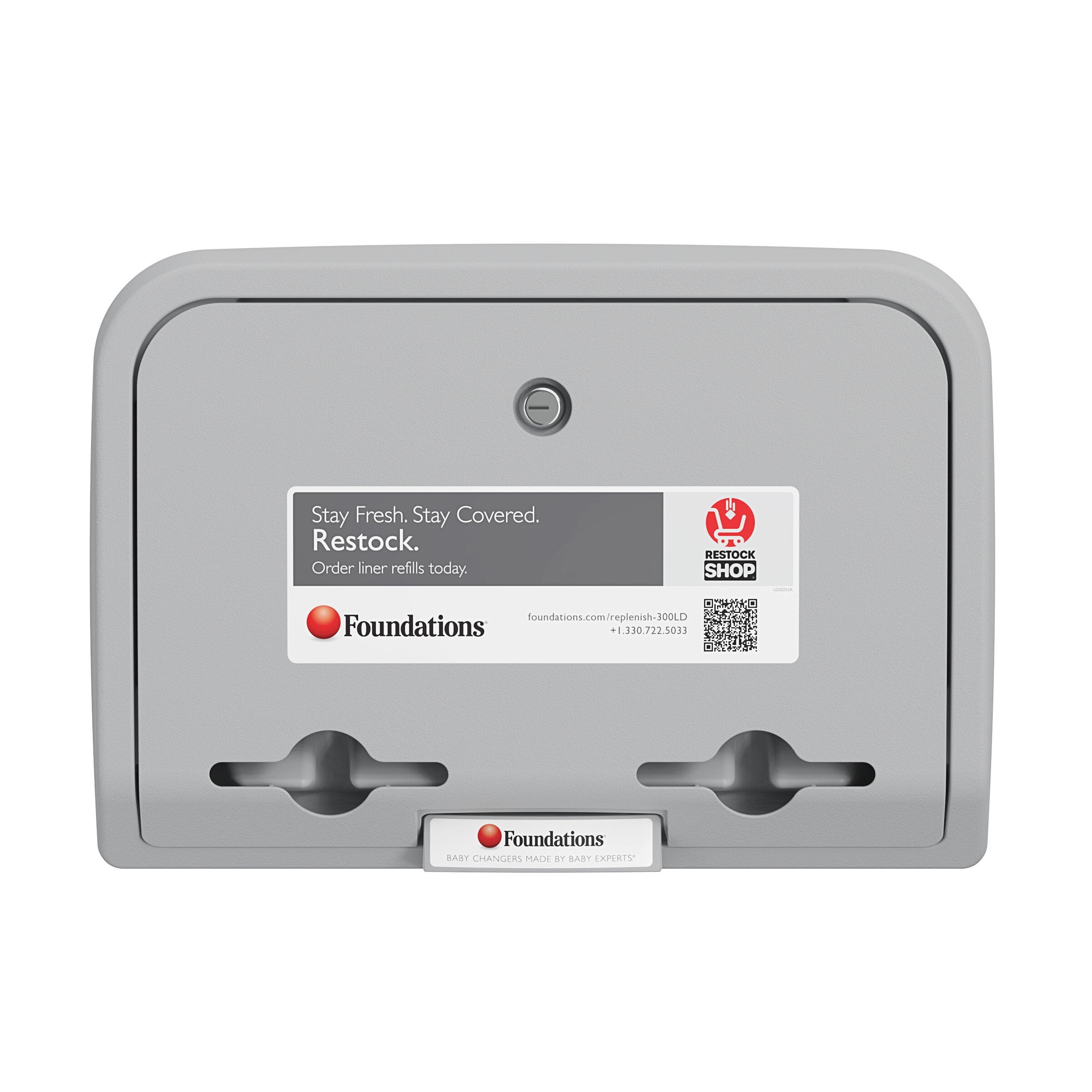 Foundations Elements Changing Station Liner Dispenser, Lockable, Wall Mounted, Gray, 300-LD-01