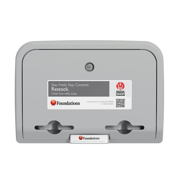 Foundations Elements Changing Station Liner Dispenser, Lockable, Wall Mounted, Gray, 300-LD-01