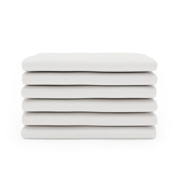 Foundations Envelope Play Yard Sheets, Microfiber, Secure Fit with Straps, 6-Pack, White