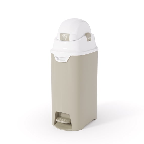 Foundations Hands Free Medium Diaper Pail with Airtight Lid - Durable & Odorless Diaper Disposal, Holds up to 45 Newborn Diapers, Refill With Any Bags - Sand
