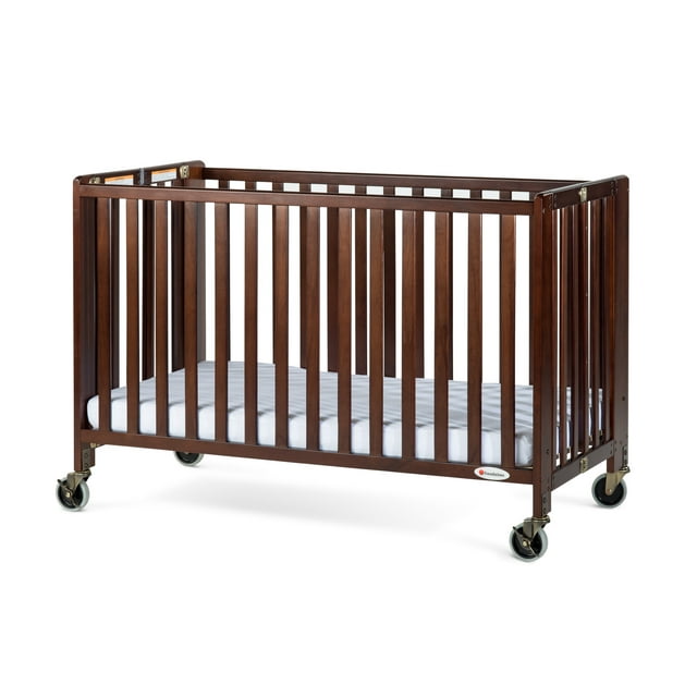 Foundations HideAway FullSize Portable Wood Crib with Mattress, Antique Cherry